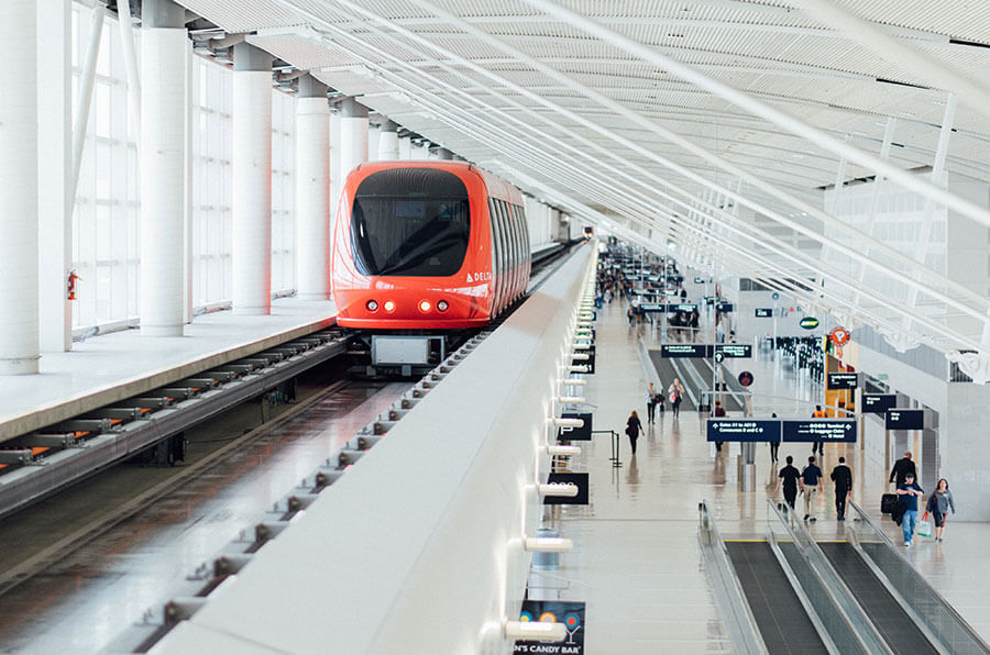 People mover (inter-terminal train) at the airport.